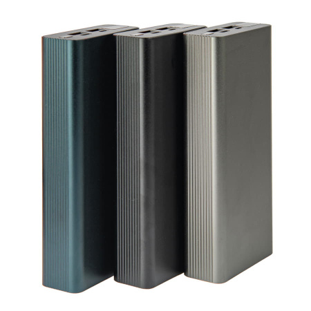 Универсальный аккумулятор Iron line 20 (20000 мАч), металл, синий, 14,7х6.6х2,7 см