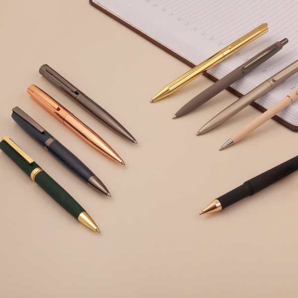 РУЧКА  "BERGAMO" ШАРИКОВАЯ АВТОМАТИЧЕСКАЯ, МЕТАЛЛИЧЕСКИЙ КОРПУС ЗОЛОТО, 0.7 ММ, СИНЯЯ