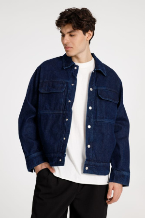 Куртка джинсовая O2, темно-синяя, размер 3XL/4XL