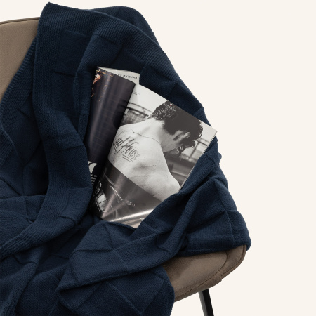 Плед Селла Софт (Cella Soft) вязаный, 160*90 см, синий