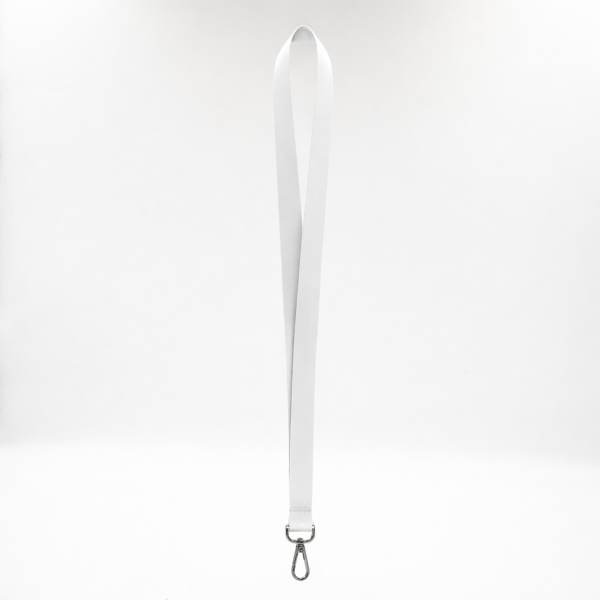 Лента для бейджа Flat, с карабином (белый)