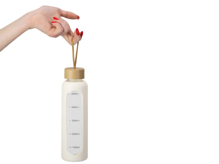 Бутылка из боросиликатного стекла Hangy, 550 мл, офвайт