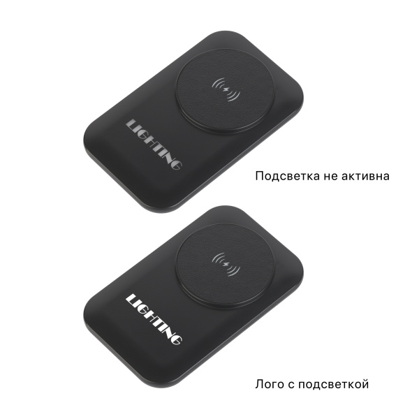 Настольное беспроводное зарядное устройство "Moonlight" c подсветкой логотипа Настольное беспроводное зарядное устройство "Moonlight" c подсветкой логотипа