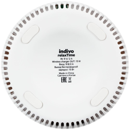 Bluetooth-колонка с беспроводной зарядкой relaxTime, белая Bluetooth-колонка с беспроводной зарядкой relaxTime, белая