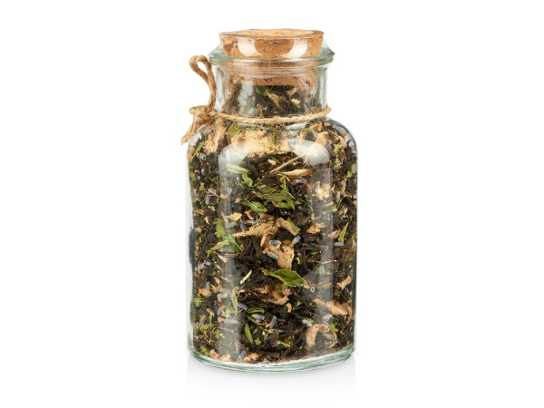 Подарочный набор с пледом, термокружкой и чаем, бежевый