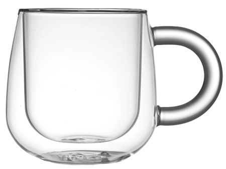 Кружка с двойными стенками с широкой ручкой Fog, прозрачный