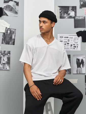 Футболка унисекс Nino с V-образным вырезом, черная, размер XXL