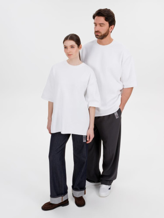 Джемпер с коротким рукавом Siluetti Volumica, молочно-белый, размер XS/S