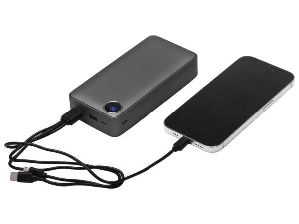 Внешний аккумулятор Mild Pro c быстрой зарядкой QC/PD, металлик soft-touch, 20 000 mAh