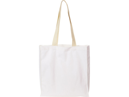 Сумка Donny из хлопка с донной складкой и парусиновыми ручками, белый