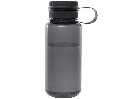 Спортивная бутылка Ryder из переработанного ПЭТ-пластика объемом 900 мл с многофункциональной крышкой, сертифицированная RCS - сплошной черный