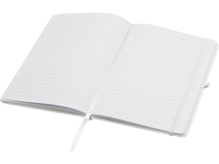 Teak блокнот А5 из переработан. материала в твердой обложке с линован. страницами - Белый