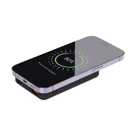 Внешний аккумулятор Ларго PD (Largo PD) 5000mAh с функцией беспроводной зарядки 15W, черный