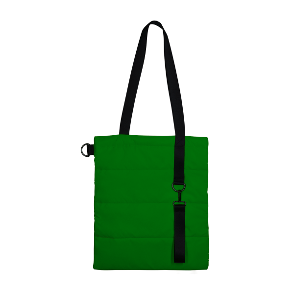 Шоппер Superbag Bubble New, стёганый, со скрытой магнитной кнопкой (зеленый с черным)