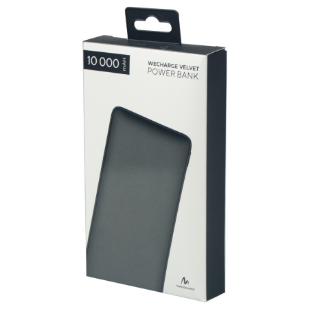 Внешний аккумулятор (powerbank) «WeCharge Velvet», 10 000 mAH, 5V -2A , c цифровым дисплеем для контроля заряда, черный