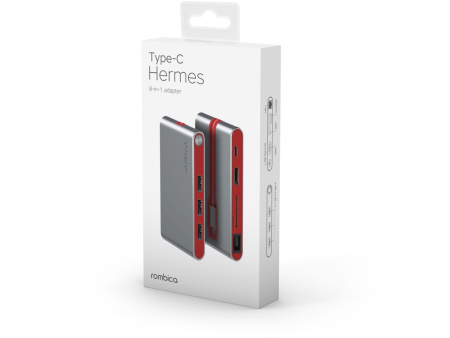 Хаб USB Rombica Type-C Hermes Red (Р) Хаб USB Rombica Type-C Hermes Red (Р)