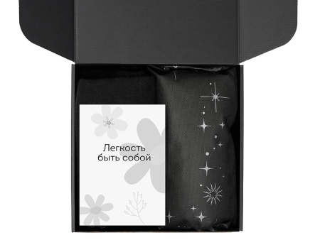 Подарочный набор Re:f. Walk с палантином, шоппером и термосом, черный