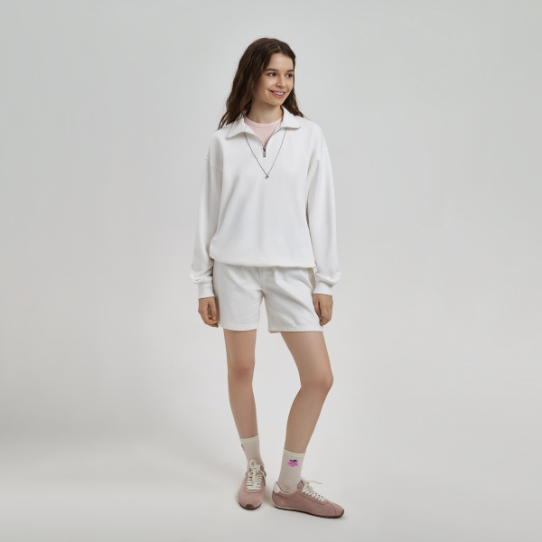 Толстовка на молнии унисекс FLOW, белая