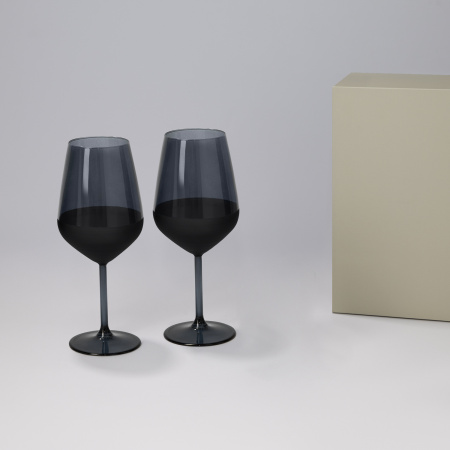 Подарочный набор 2 бокала для вина Блэк Эдишн (Black edition) в серой коробке