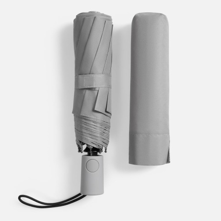 Зонт складной Hard Work с проявляющимся рисунком, серый