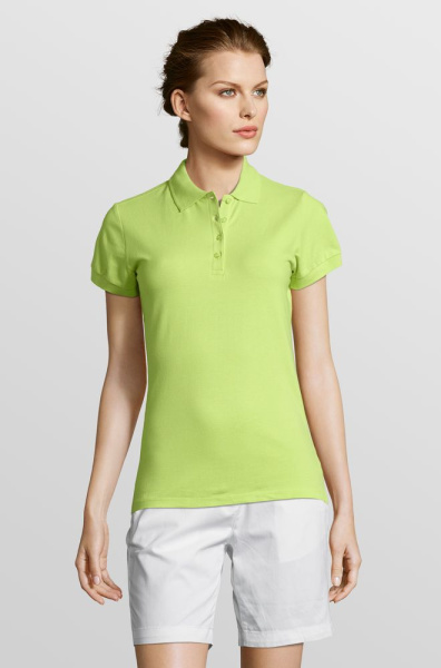 Рубашка поло женская People 210 "зеленое яблоко", размер S