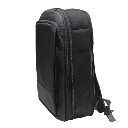 Расширяющийся  водостойкий рюкзак "Slim", чёрный, 45х30х6 см, ткань верха: 100% полиэстер 1680 D