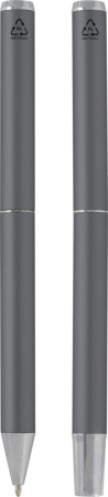 Подарочный комплект из шариковой ручки и ручки-роллера Lucetto (серый)