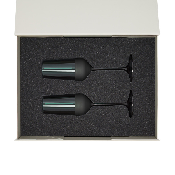 Подарочный набор 2 бокала для шампанского Emerald в серой коробке