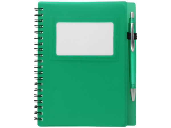 Блокнот Контакт с ручкой, зеленый