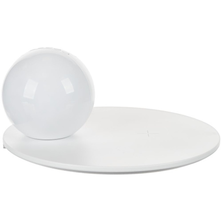 Станция беспроводной зарядки с часами и подсветкой GlobeBee, белая Станция беспроводной зарядки с часами и подсветкой GlobeBee, белая