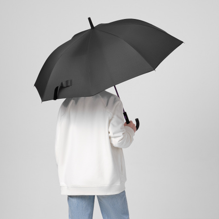 Зонт-трость Quantum, черный/фиолетовый