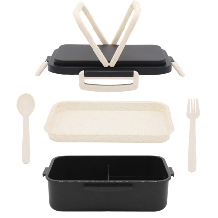 Ланчбокс (контейнер для еды) Inar из пшеничного волокна, чёрный.