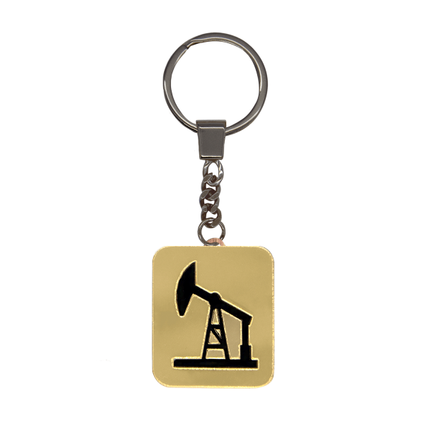 Брелок-обвес Нефтяная вышка (золотой с черным)