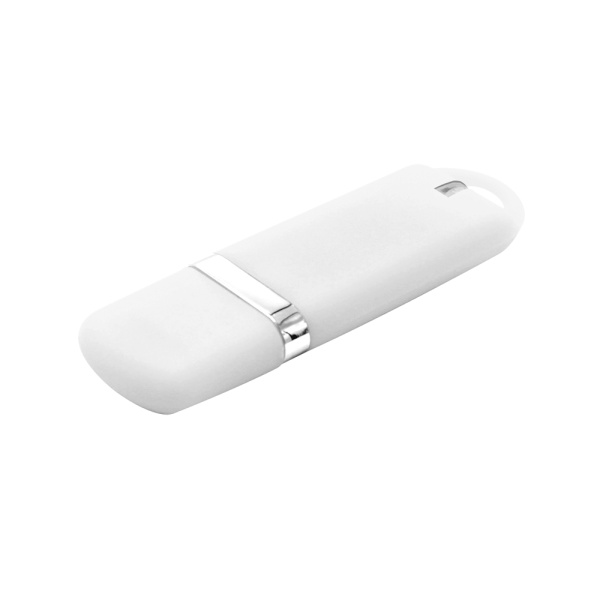 Флешка Shape с покрытием Софт Тач в футляре, белая