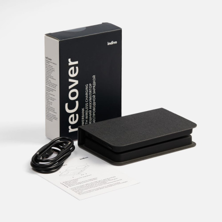 Внешний аккумулятор с беспроводной зарядкой reCover 8000 мАч, черный Внешний аккумулятор с беспроводной зарядкой reCover 8000 мАч, черный