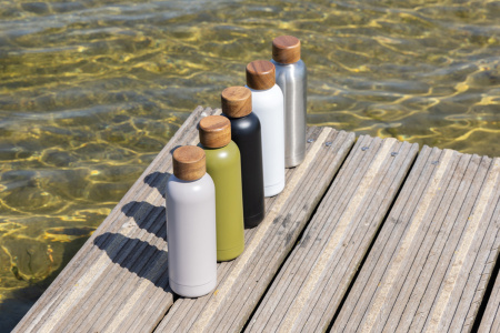 Термобутылка Wood из переработанной нержавеющей стали RCS, 500 мл