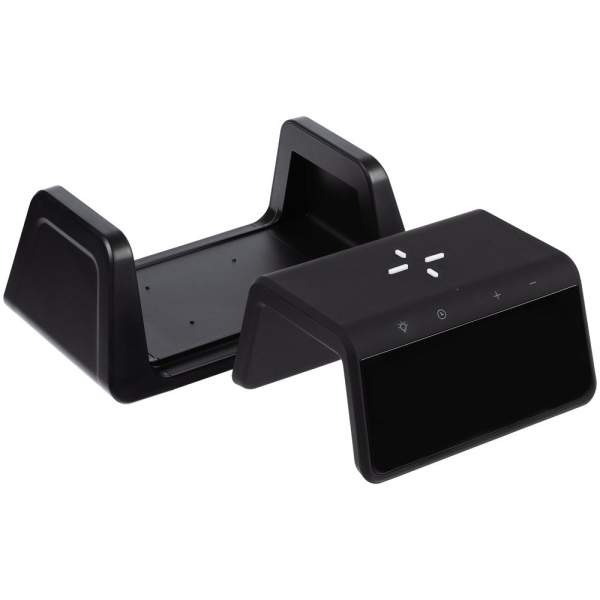 Настольный стерилизатор с беспроводной зарядкой и часами UV Depot, черный Настольный стерилизатор с беспроводной зарядкой и часами UV Depot, черный