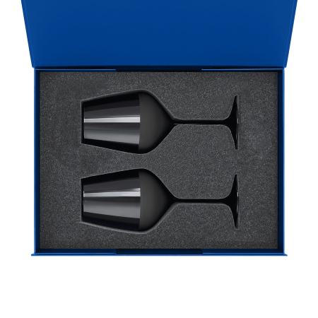 Подарочный набор 2 бокала для вина Блэк Эдишн (Black edition) в синей коробке