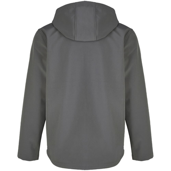 Куртка софтшелл с капюшоном мужская Race Men, темно-серая, размер S