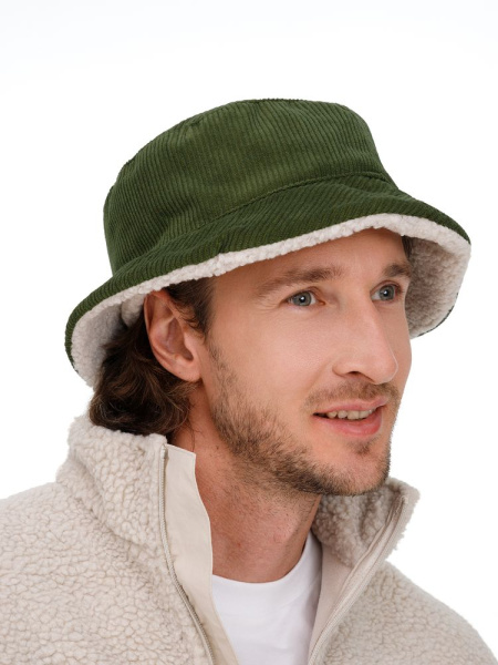 Панама Bucket двусторонняя, хаки с бежевым, размер S/M