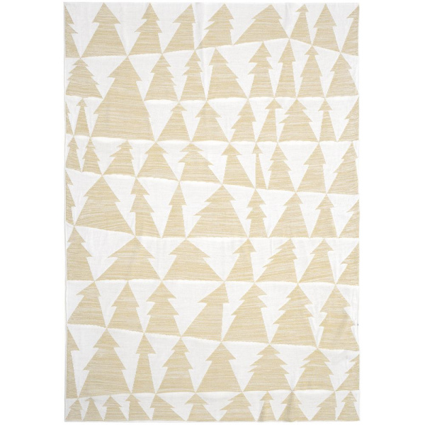 Плед «Танцующий лес», белый с золотистым