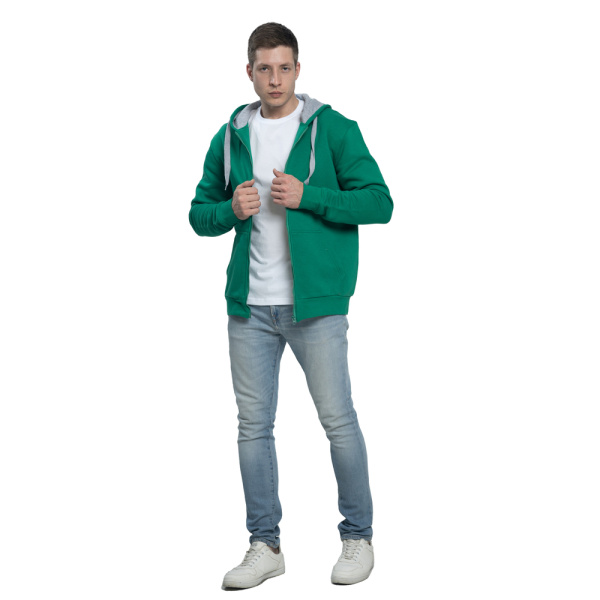 New Gen Толстовка-кенгуру (худи) с капюшоном на молнии 320 г/м² зеленый XS