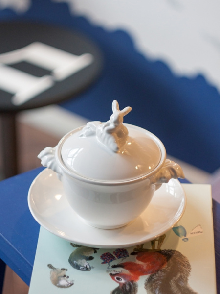 Бульонница &quot;Кролик - Везунчик&quot; с тарелкой, 425 мл, Белый