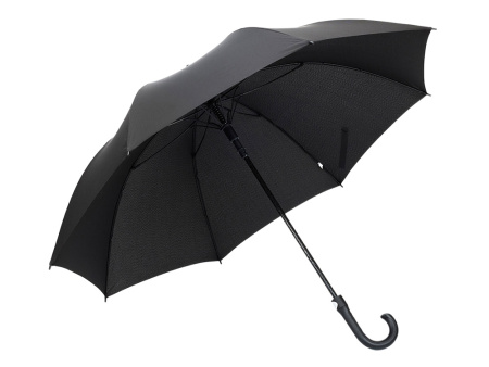Зонт трость мужской TORBER, полуавтомат, черный, каркас файбергласс, эпонж, пластиковая ручка, диаметр 120 см