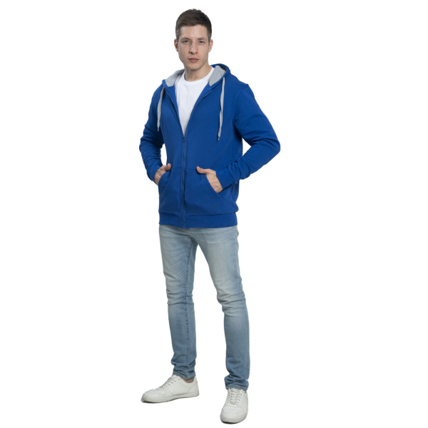 New Gen Толстовка-кенгуру (худи) с капюшоном на молнии 320 г/м² я.синий XS