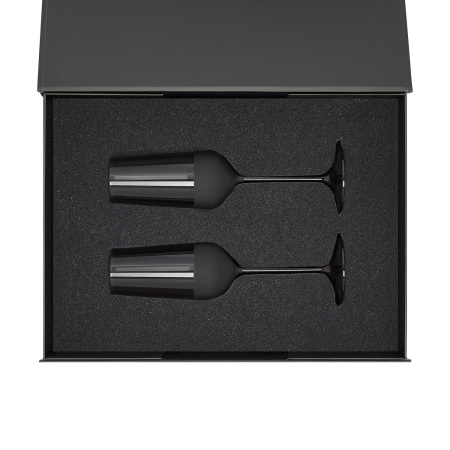 Подарочный набор 2 бокала для шампанского Блэк Эдишн (Black Edition) в черной коробке