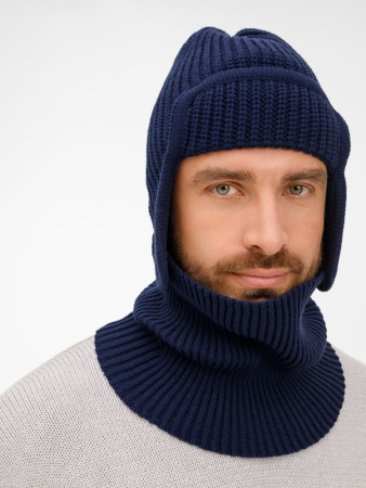 Шапка-ушанка Catch Match, темно-синяя