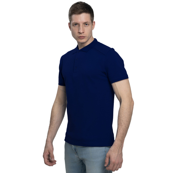 Рубашка поло мужские с кор. рукавом т.-синяя  S