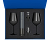 Подарочный набор 2 бокала для вина Black Edition + набор для вина Sacramento в синей коробке