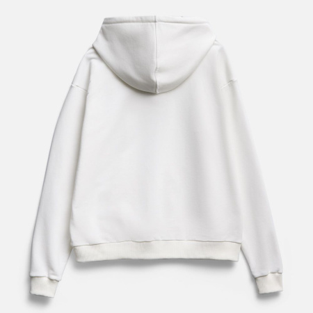 Толстовка унисекс оверсайз на молнии Zippy Terry, белая, размер XS/S